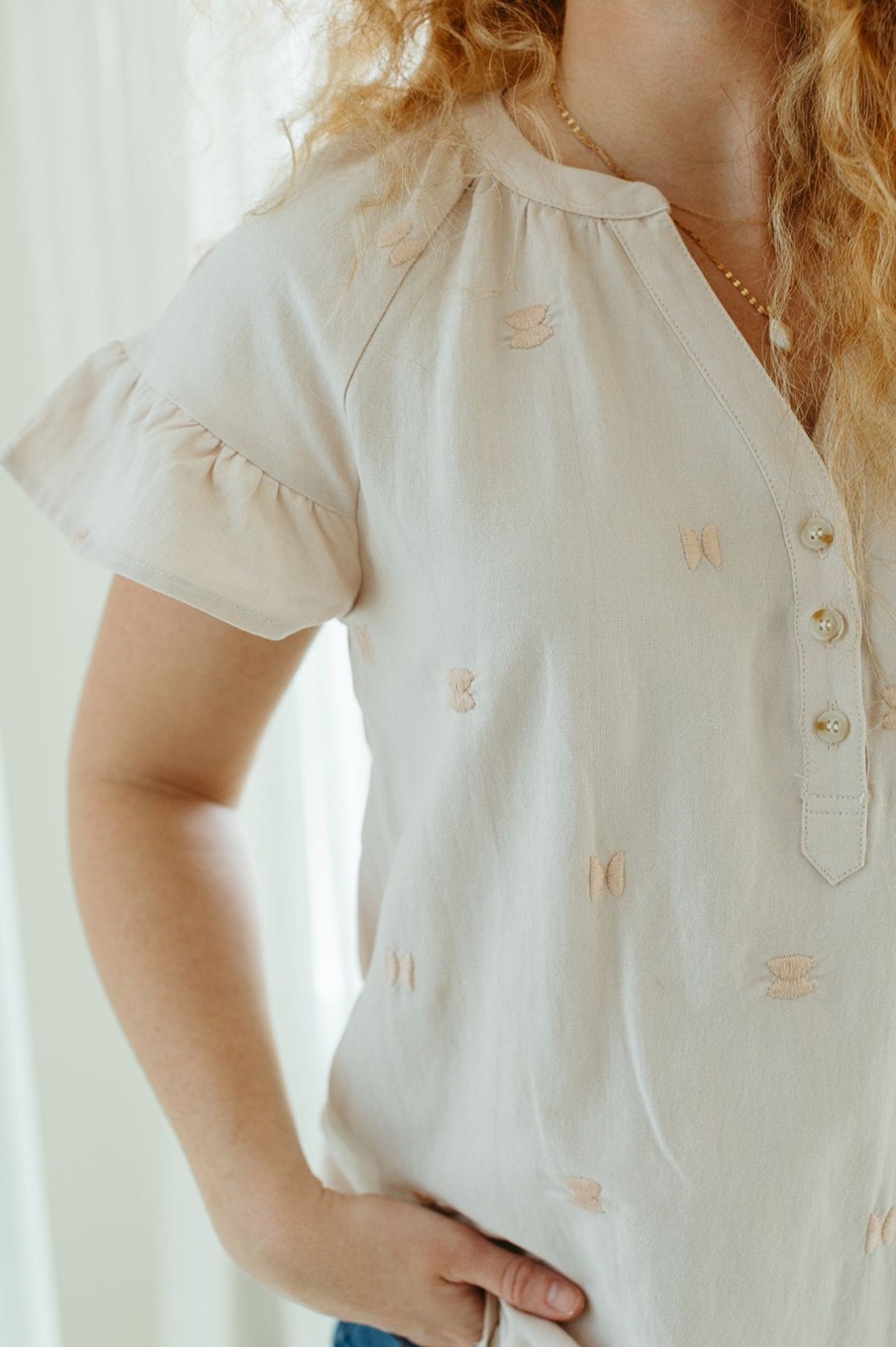 August Cloth Tops | Miguel Embroidered Top