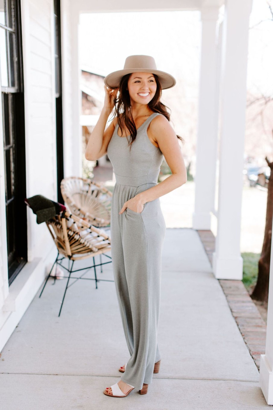 August Cloth Bottoms & Jumpsuits | Dansby Ribbed Jumpsuit