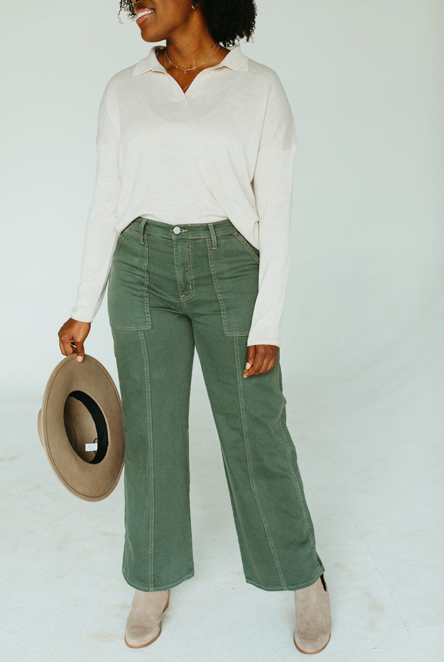 August Cloth Bottoms & Jumpsuits | Ferris Wide Leg Jeans