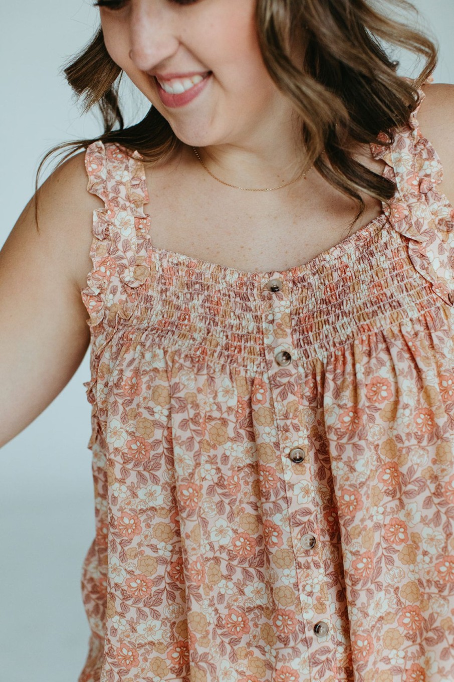 August Cloth Tops | Elizabeth Smocked Tank