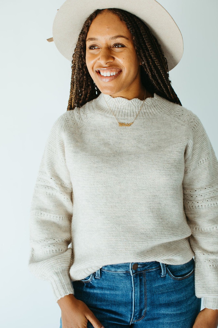 August Cloth Tops | Lottie Detailed Sweater