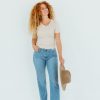 August Cloth Bottoms & Jumpsuits | Caspian Straight Crop Jeans