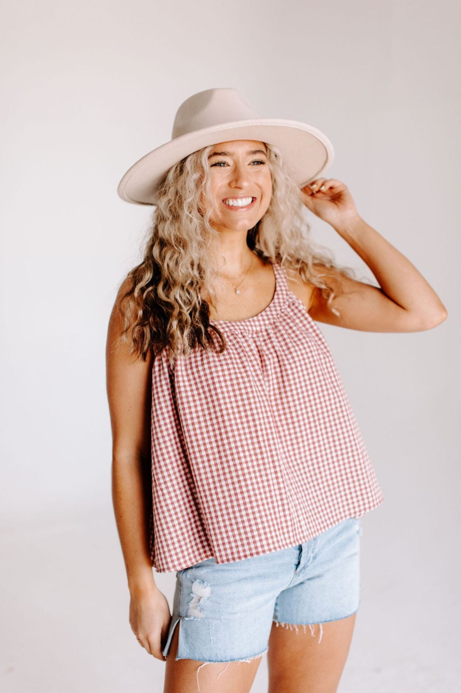 August Cloth Tops | Rudy Gingham Tank